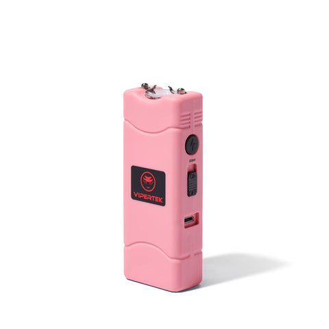 VIPERTEK VTS-881 - Micro Stun Gun - Rechargeable with LED Flashlight, Pink